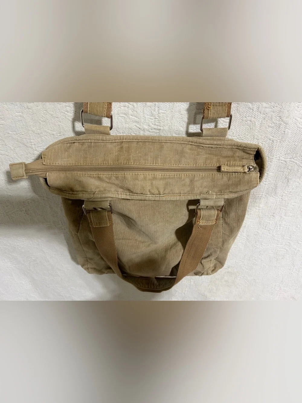 90's Y2K Levi's Jeans Beige Corduroy Tote Purse Bag Red Tag VTG